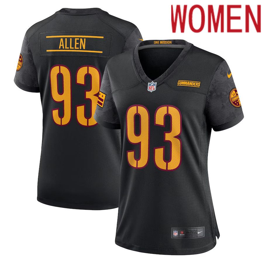 Women Washington Commanders #93 Allen Nike Black Alternate Game Player NFL Jersey